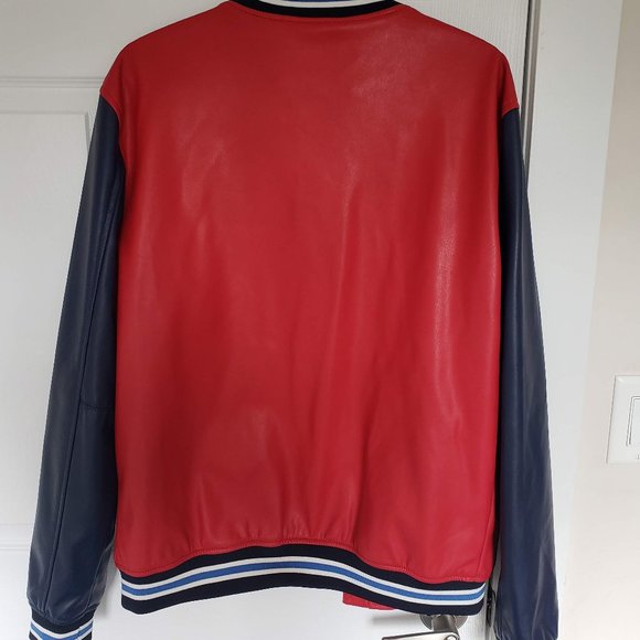 Zara Men's Faux Leather Varsity Jacket - Picture 3 of 4